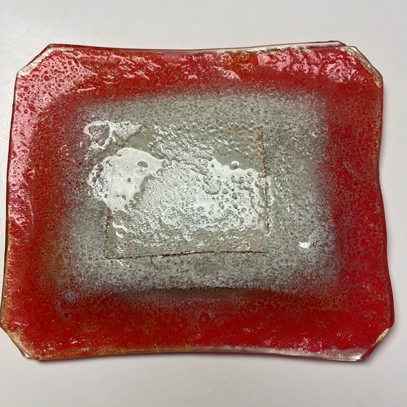 Vintage Italian Rectangle Glass Art Dish. - Picture 3 of 7